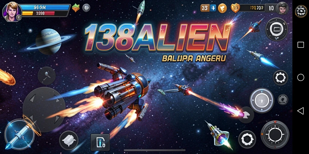 Screenshot gameplay 138ALIEN menampilkan balapan seru di luar angkasa.