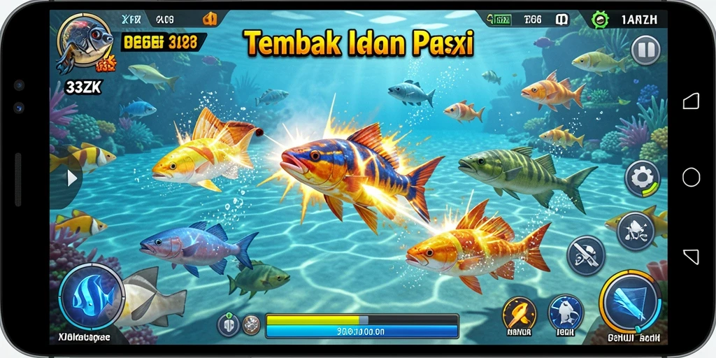 Screenshot gameplay 33ZK yang menarik saat menangkap ikan.