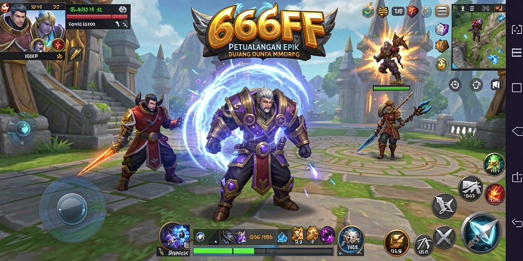 Tangkapan layar dari gameplay <strong>666FF</strong> yang menampilkan pertempuran seru.