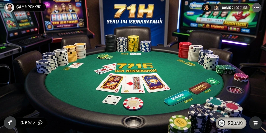 Tampilan gameplay Poker yang penuh aksi di 71H.