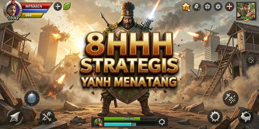 Tampilan utama gameplay 8HHH dengan pertempuran yang menarik.