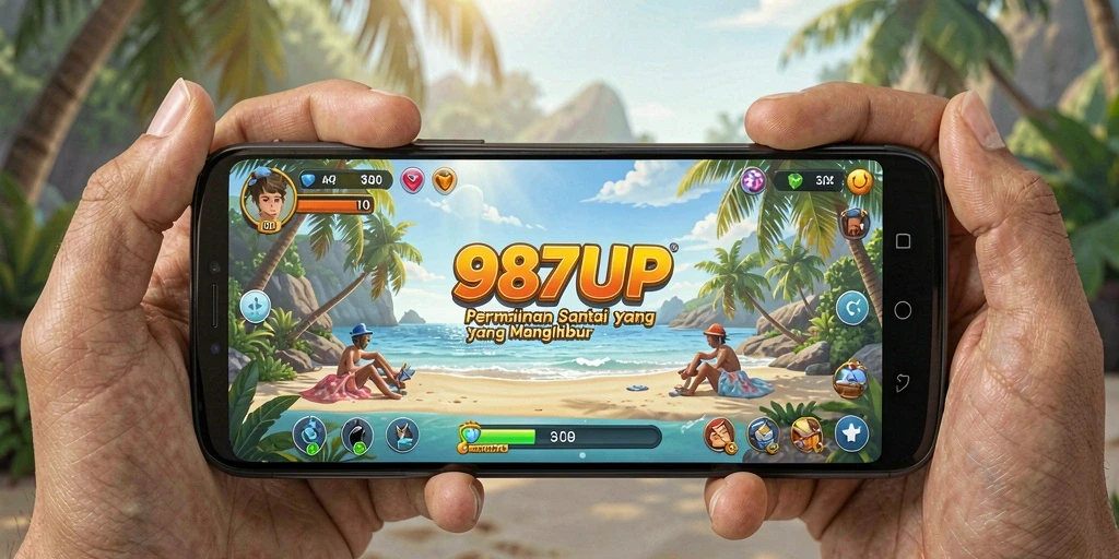 Tampilan gameplay 987UP yang ceria dan menghibur.