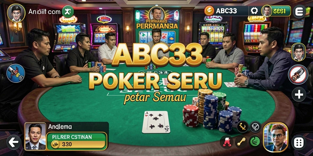 Tampilan gameplay Poker yang menarik dan menantang di ABC33.