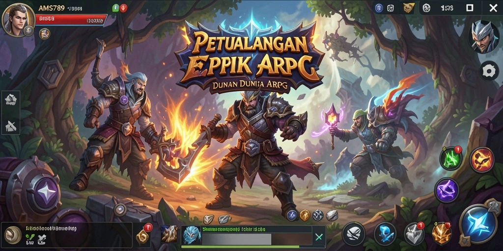 Tampilan gameplay epik di dunia fantastis AMS789.