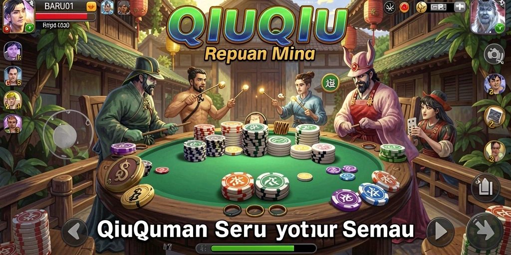 Tampilan screenshot utama BARU01 yang menunjukkan gameplay QiuQiu.