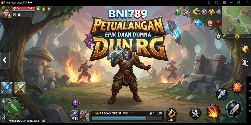 Tampilan gameplay BNI789 dengan pertarungan epik dan karakter yang menakjubkan.