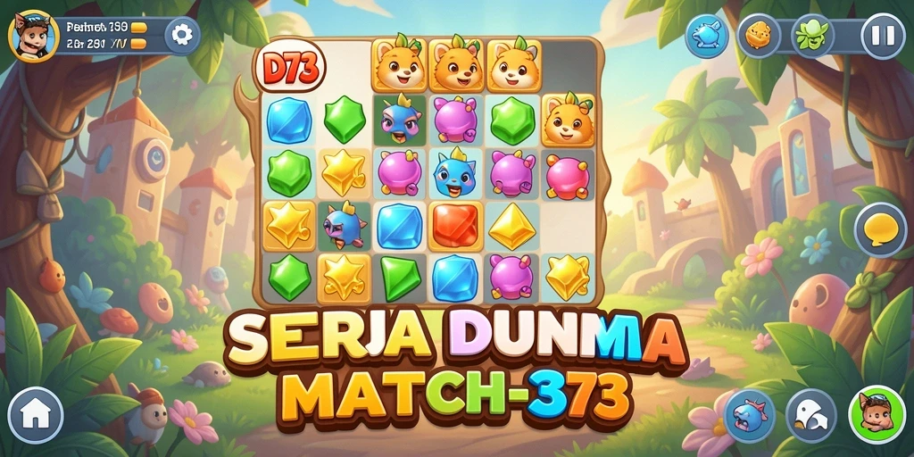 Gameplay D73 yang seru dalam mencocokkan elemen warna.