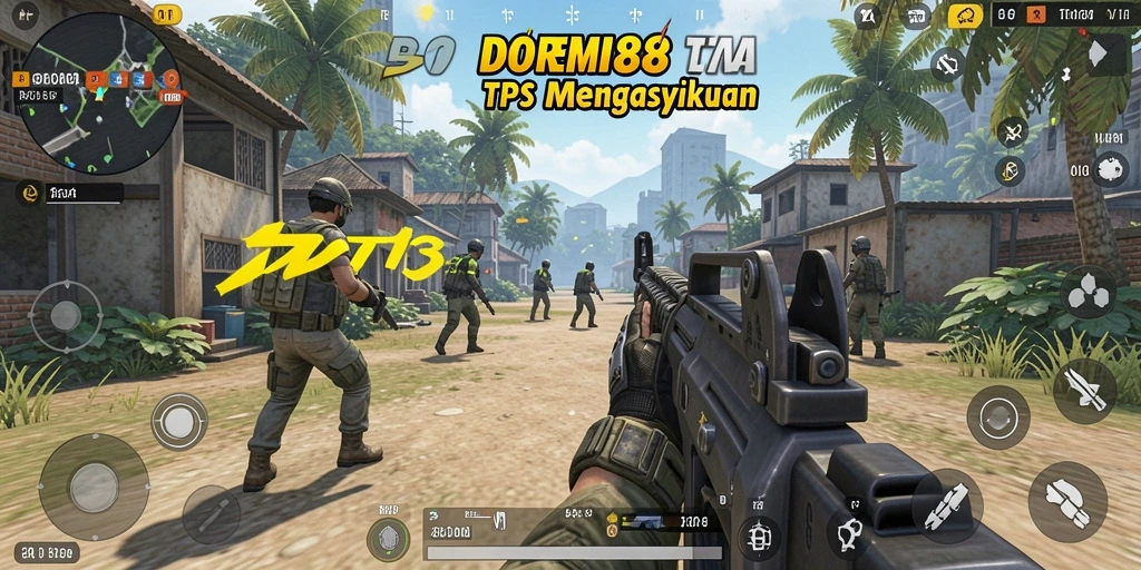 Screenshot utama DOREMI88 menampilkan aksi seru dalam gameplay TPS.