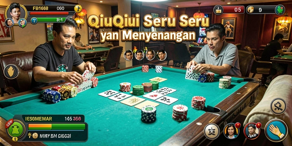 Tampilan gameplay seru dalam FB168 dengan suasana QiuQiu.