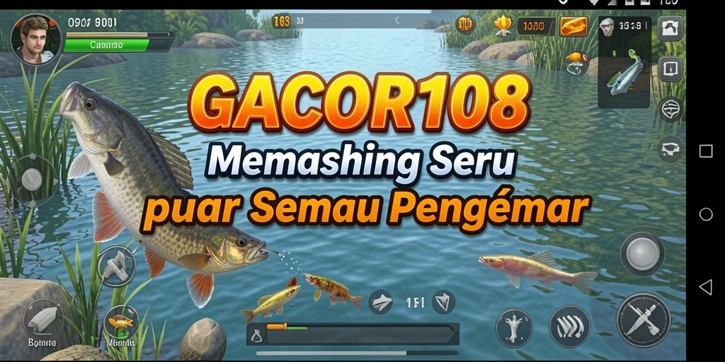 Tampilan gameplay GACOR108 menampilkan momen menangkap ikan yang seru.