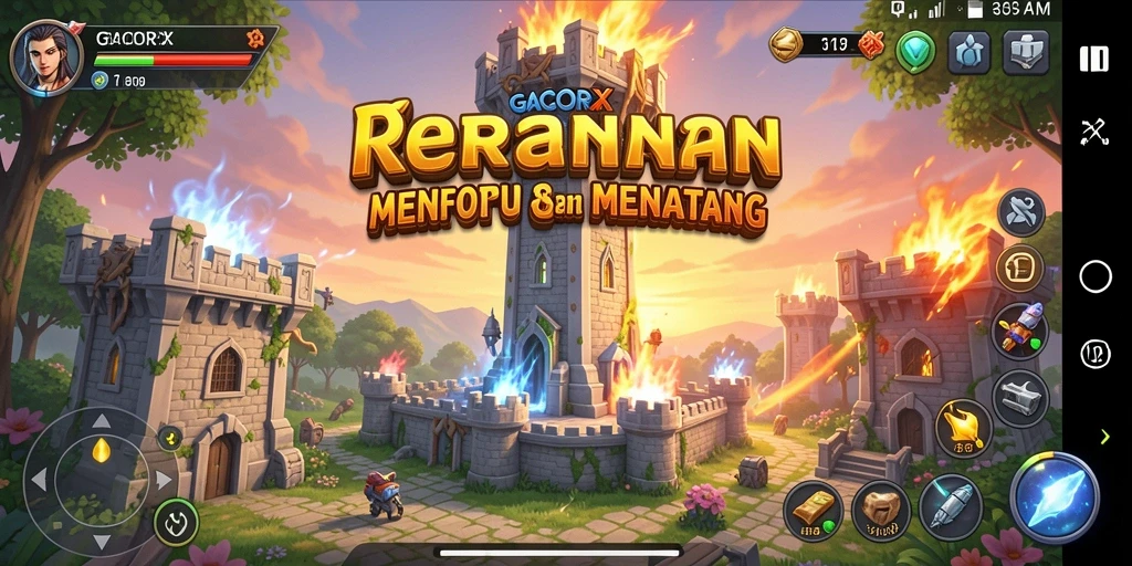 Tampilan gameplay GACORX dengan strategi Tower Defense yang menarik.