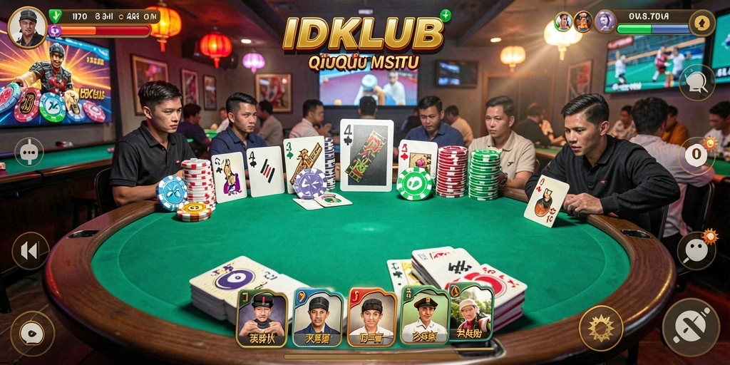 Tampilan gameplay seru QiuQiu di IDKLUB.
