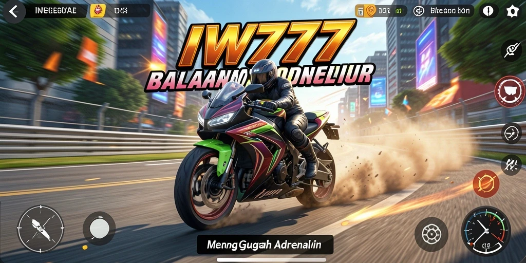 Tampilan seru dari gameplay balapan motor IW777.