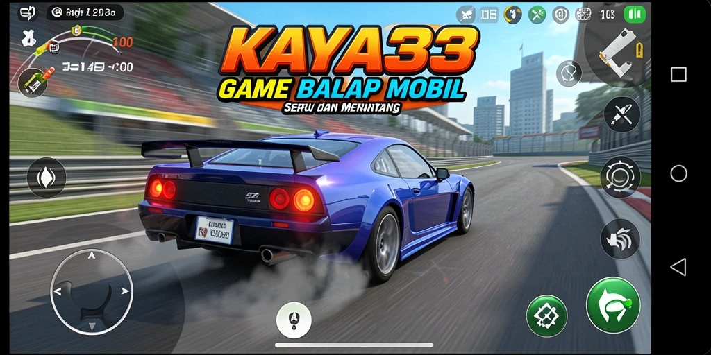 Tampilan gameplay <strong>KAYA33</strong> yang menampilkan balapan seru di jalanan kota.