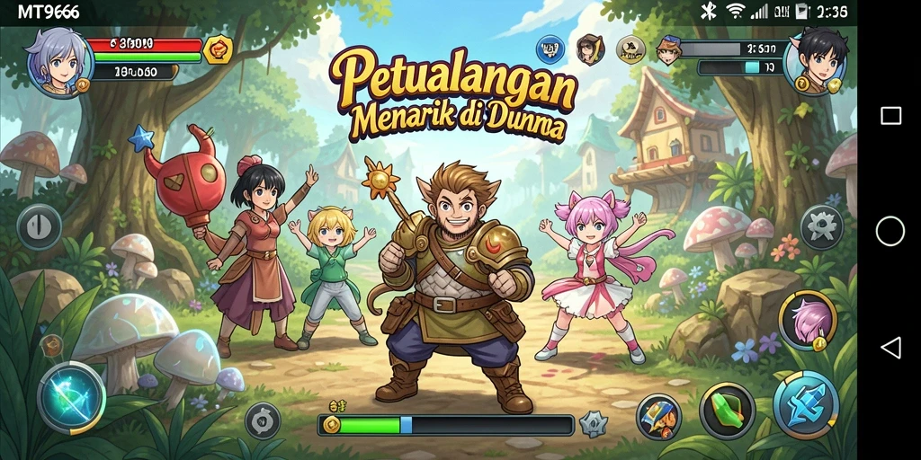 Screenshot MT966 menunjukkan aksi karakter di dunia anime yang mendebarkan.