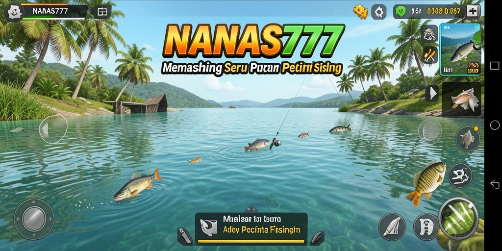 Tampilan menarik gameplay NANAS777 yang menghadirkan suasana memancing.