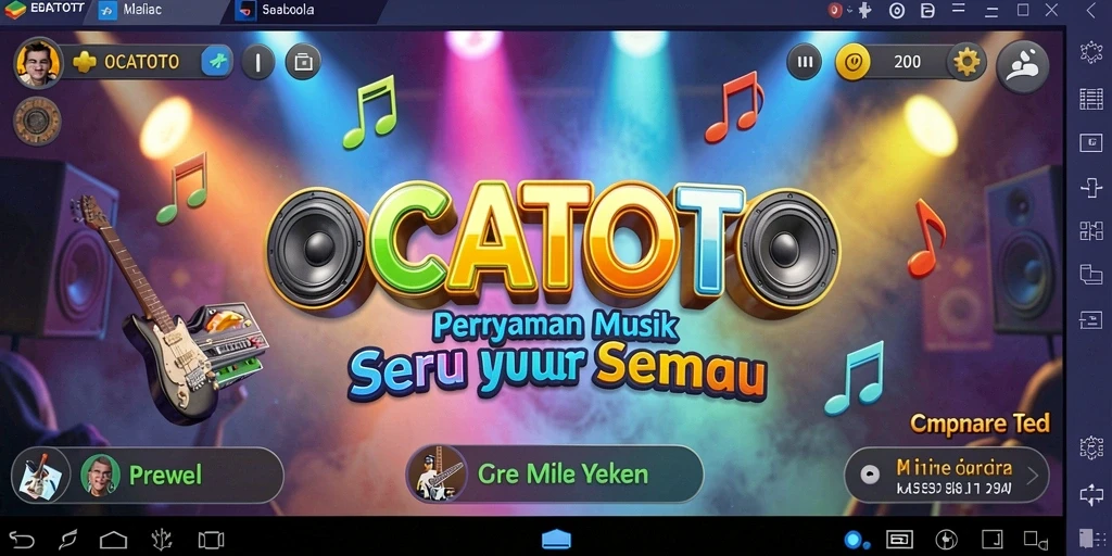 Tangkapan layar OCATOTO menampilkan gameplay musik yang seru dan menantang.