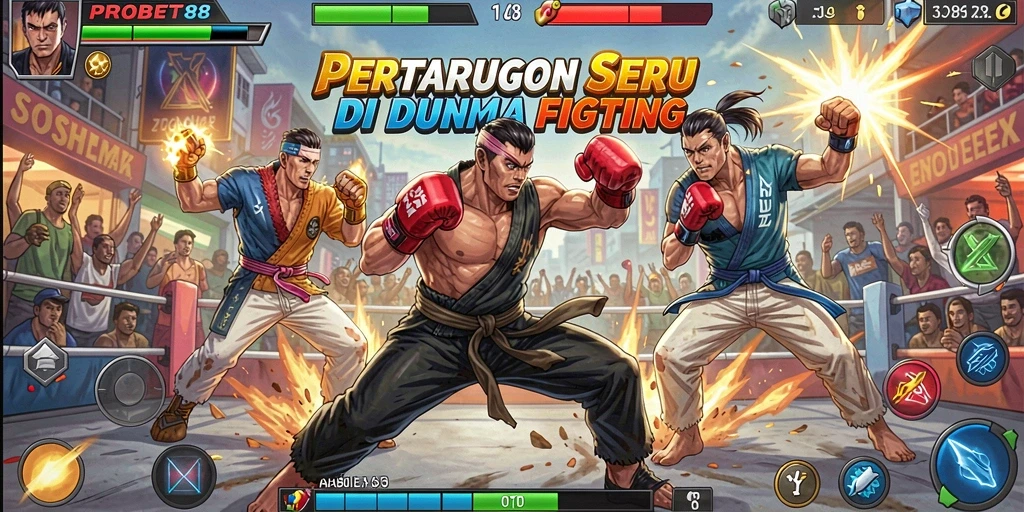 Tampilan gameplay seru di PROBET88 dengan aksi pertarungan yang intens.