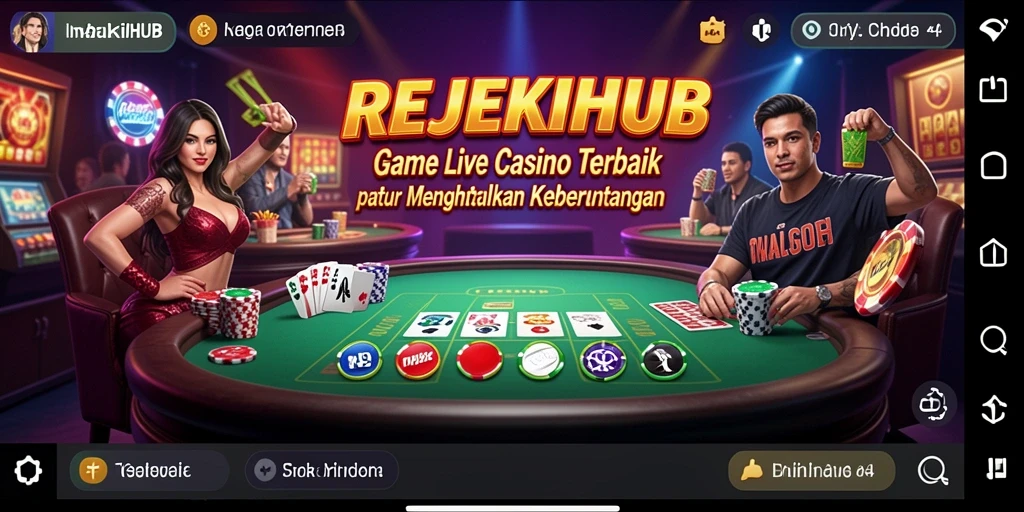 Tampilan gameplay Live Casino yang menarik dan interaktif di REJEKIHUB.