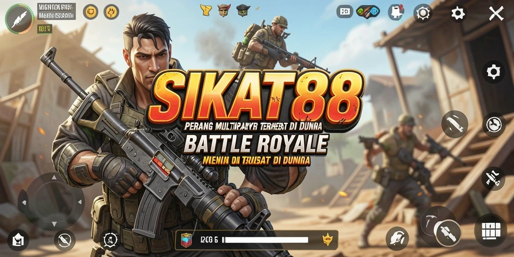 Tampilan gameplay SIKAT88 dengan aksi seru dalam pertempuran Battle Royale.