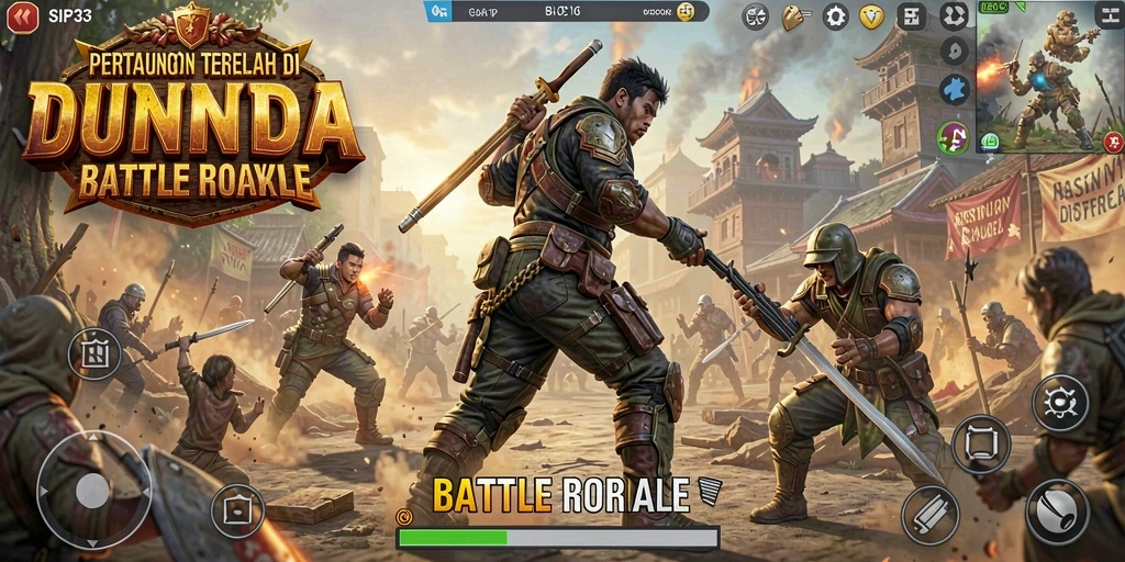 Tampilan gameplay SIP33 yang menegangkan saat pertarungan Battle Royale.