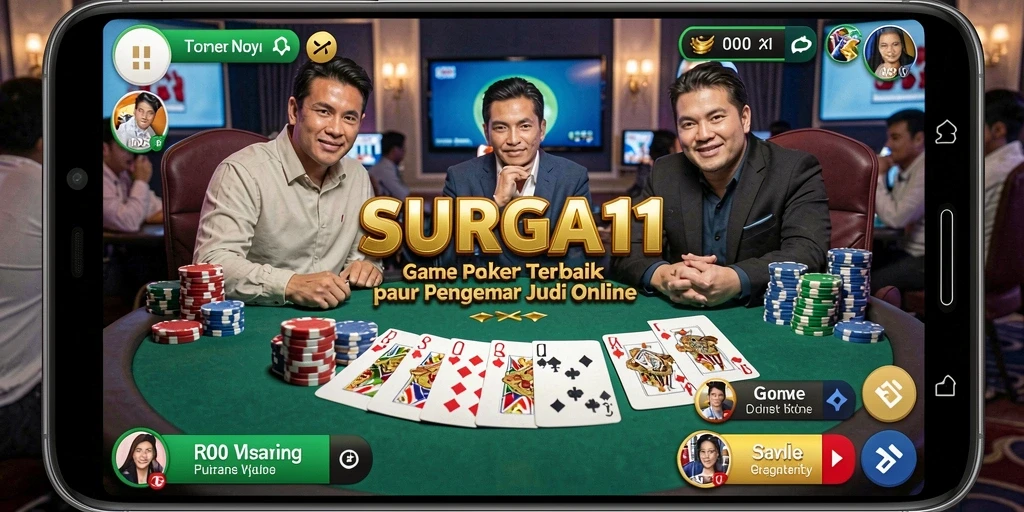 Tampilan gameplay Poker seru dan menegangkan di SURGA11.