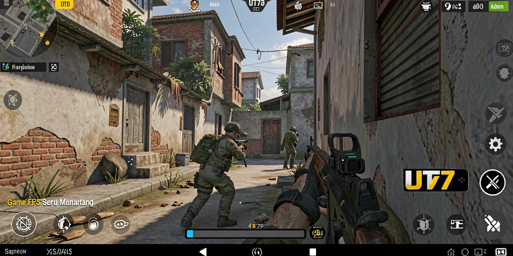 Tampilan screenshot UT77 yang menampilkan aksi gameplay seru FPS.