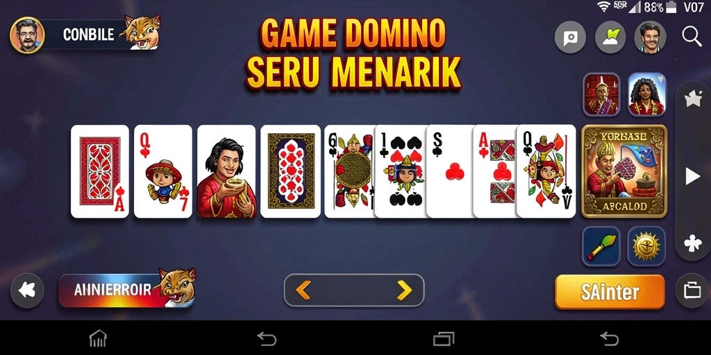 Gameplay V07 yang seru dalam permainan Domino.